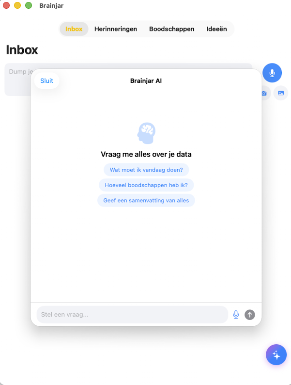 Brainjar AI chat interface